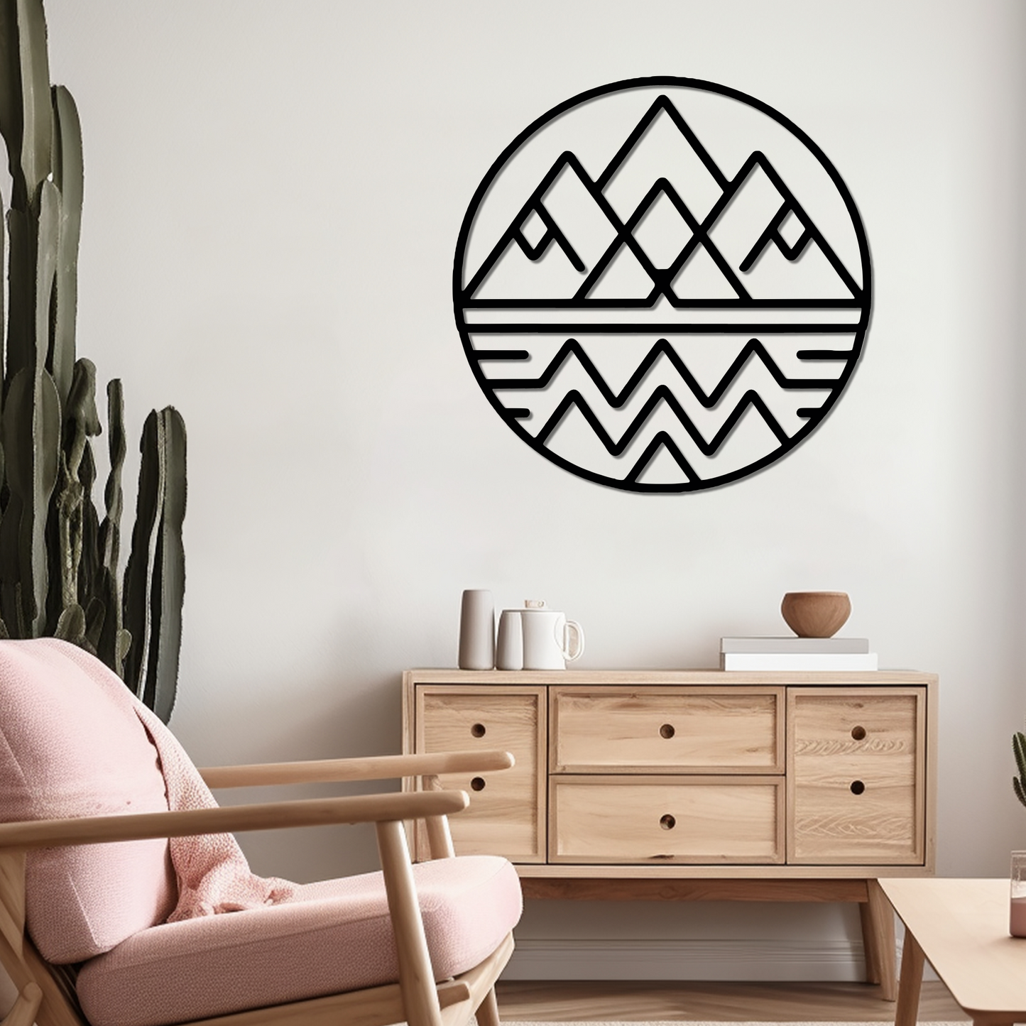 GEOMETRIC PEAKS - METAL WALL ART