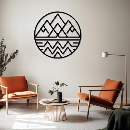 GEOMETRIC PEAKS - METAL WALL ART