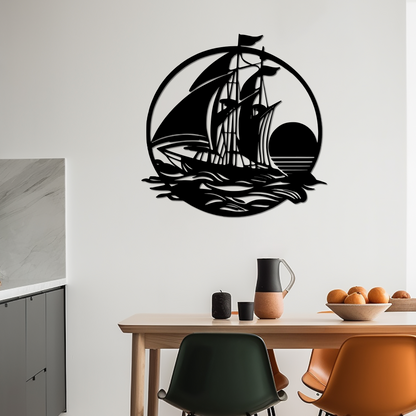 SAILING SCHOONER - METAL WALL ART