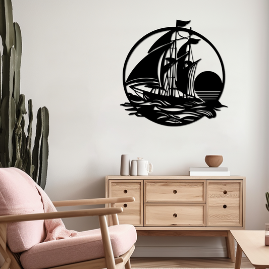 SAILING SCHOONER - METAL WALL ART