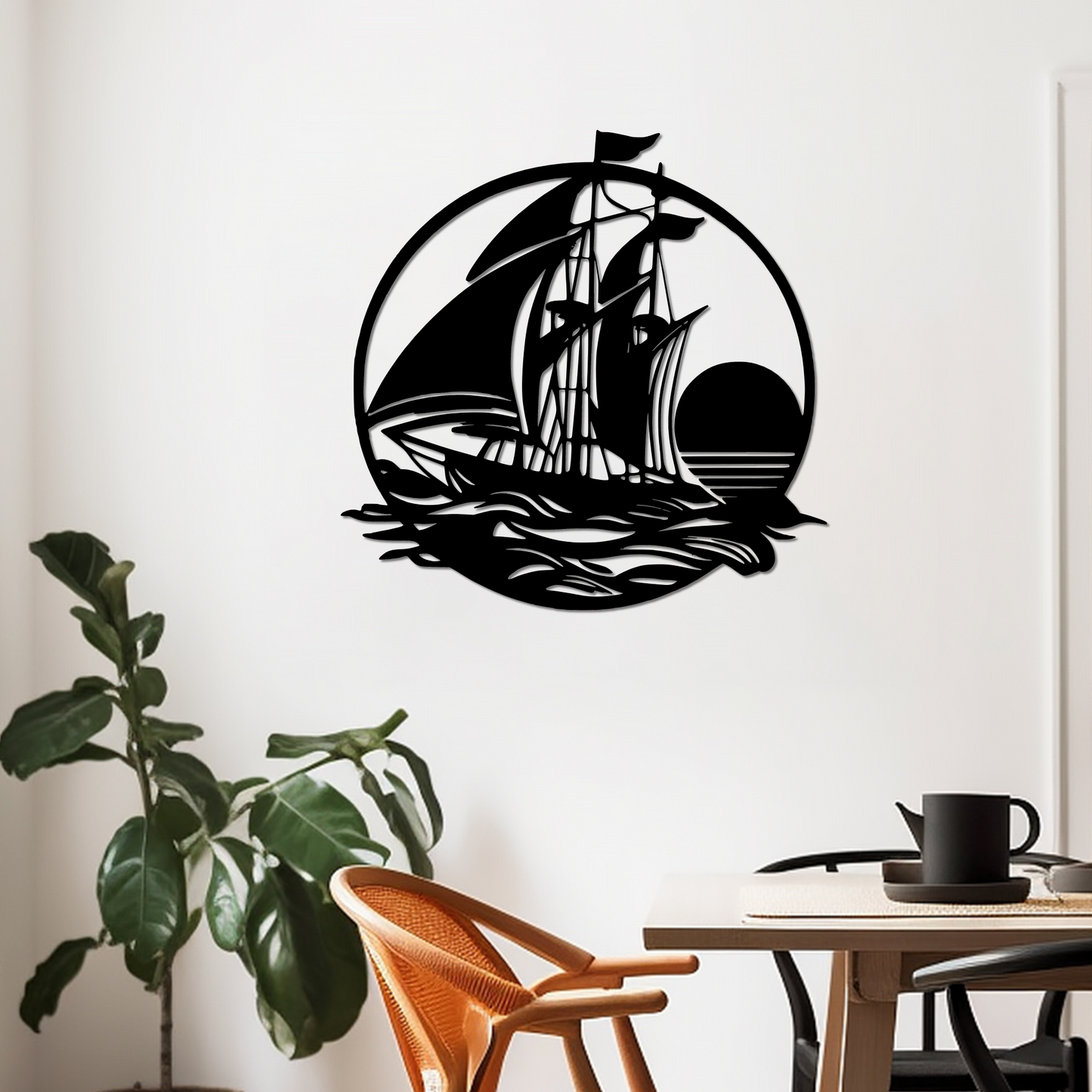 SAILING SCHOONER - METAL WALL ART