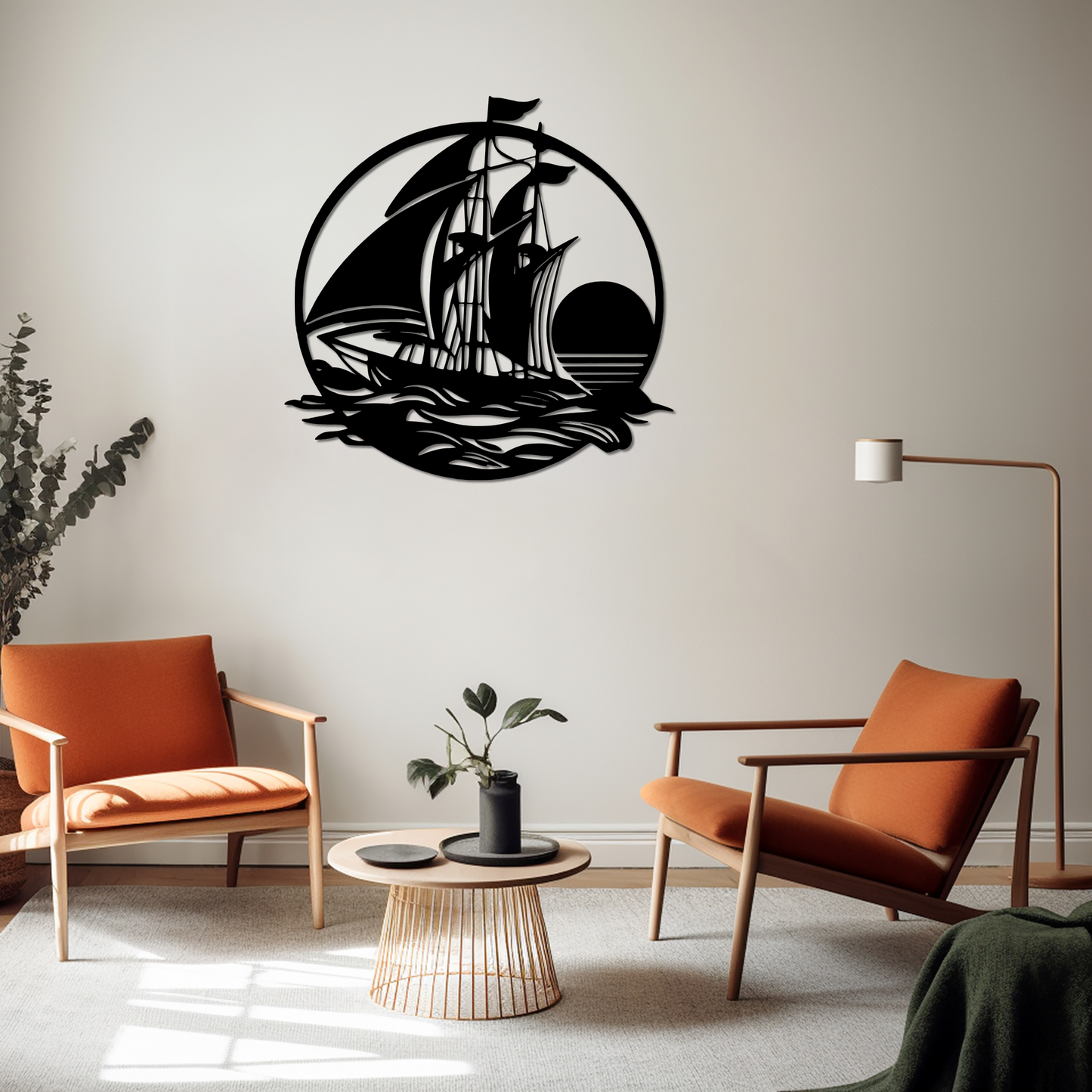 SAILING SCHOONER - METAL WALL ART