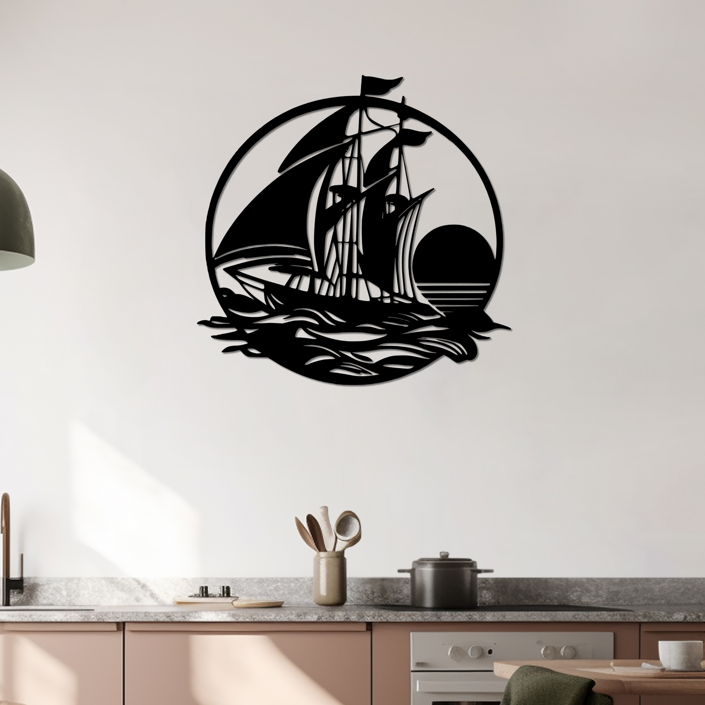 SAILING SCHOONER - METAL WALL ART