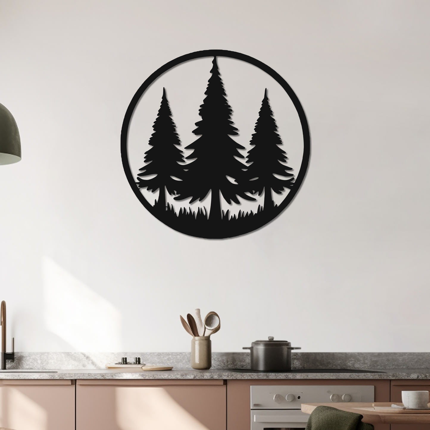 THREE LONE PINES - METAL WALL ART